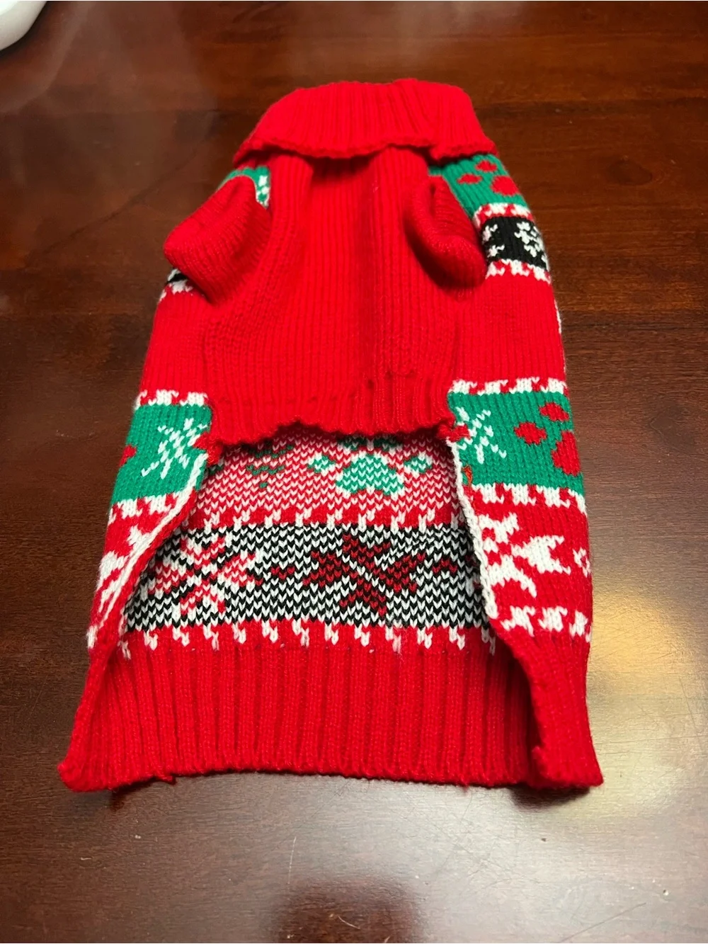Paw-some Christmas Knit Dog Sweater - Red & Green Holiday Design